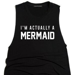 Mermaid Tank Top Black 539